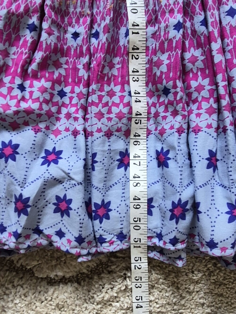 Free People Rare Feeling Pleated Boho Maxi Dress Purple Pink Floral gypsy M - Picture 7 of 13